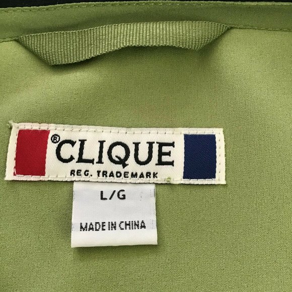 Clique Men's Olive Yacht Logo Zipped Pockets Full Zip Bomber Jacket Size L - Picture 9 of 10